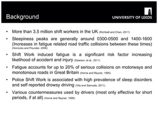Shift work and driver fatigue | PDF