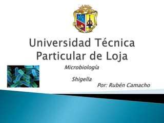 Microbiología
Shigella
Por: Rubén Camacho
 