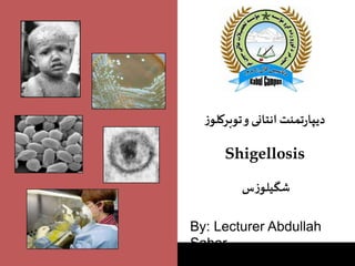 ‫ز‬‫توبرکلو‬‫و‬ ‫انتانی‬‫تمنت‬‫ر‬‫دیپا‬
Shigellosis
‫س‬‫ز‬‫شگیلو‬
By: Lecturer Abdullah
Sahar
 