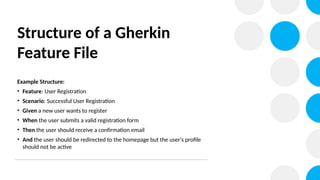Gherkin File Sample Web Automation with BDD framework using Selenium | PPTX