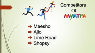 Competitors
Of
Meesho
Ajio
Lime Road
Shopsy
 