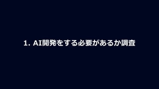 1. AI開発をする必要があるか調査
 