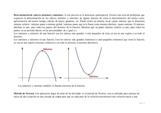 Aplicación de la Derivada