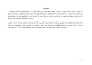 Aplicación de la Derivada