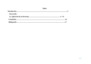 Aplicación de la Derivada