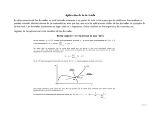 Aplicación de la Derivada
