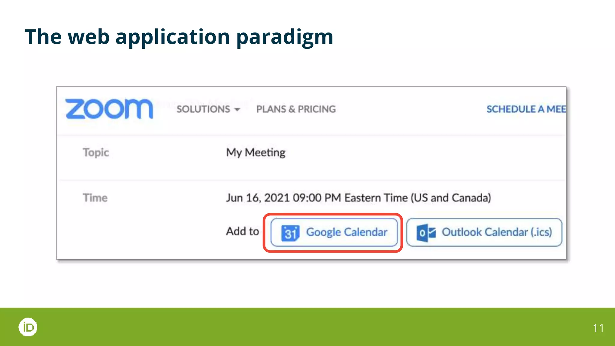 The web application paradigm
11
 