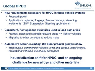High Pressure Casting for Structural Requirements and the Implications ...