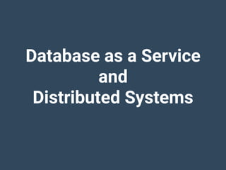 Distributed Systems
and
Open Source Software
 