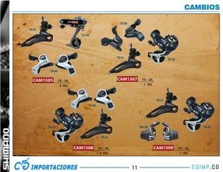 CAMBIOS

                                                    TX-30

TZ-31
                             TY-18




                                                   TZ-31
                                                                                    TX-35


         TX-50


  CAM1505        TX - 50                           CAM1507        TX - 30
                  6 VEL                                            7 VEL




                                                                            TZ-31
                                 TX-50




        TX-35                                                    RS-35                                TX-35


                                          TZ-31


                           CAM1508       TX - 30                            CAM1509         TX - 30
                                          7 VEL                                              7 VEL



                                                            11
 