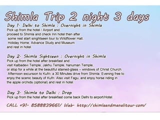 Shima Trip 2 Night 3 Days| Shimla Manali Dalhousie Amritsar Tour from Delhi