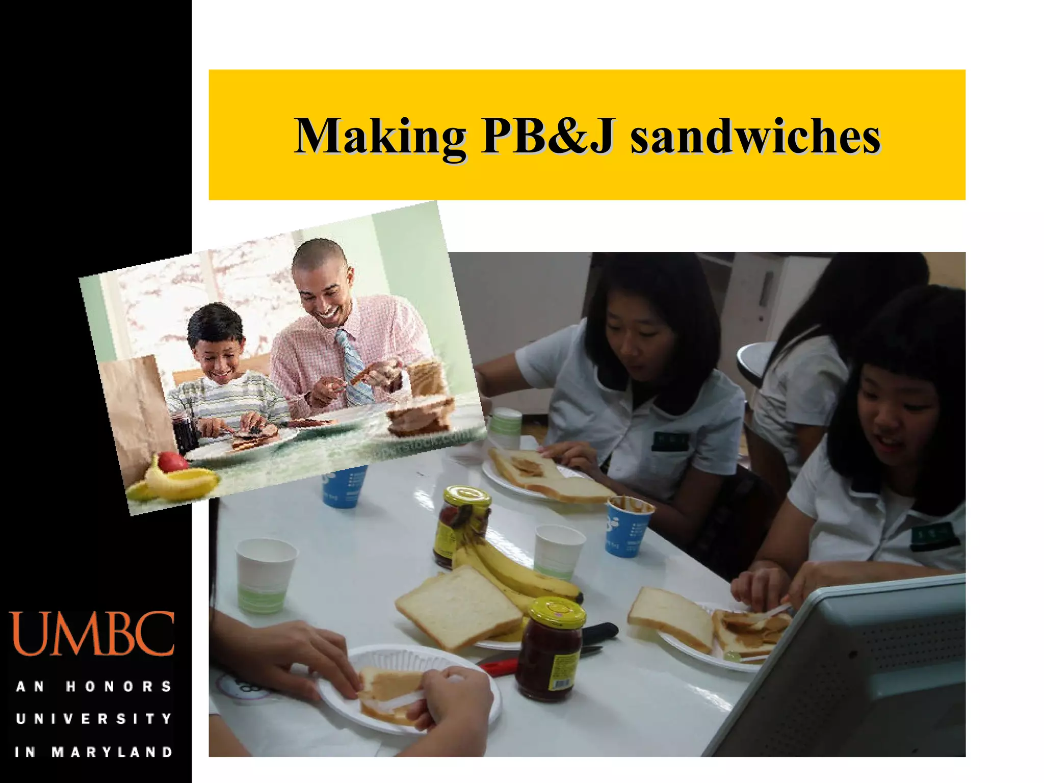 Making PB&J sandwiches 