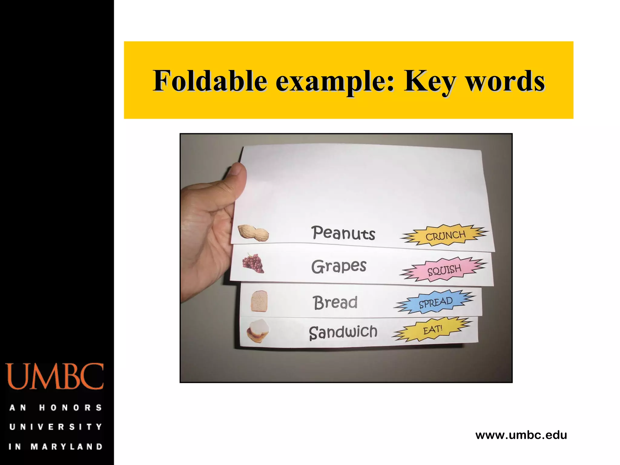Foldable example: Key words 