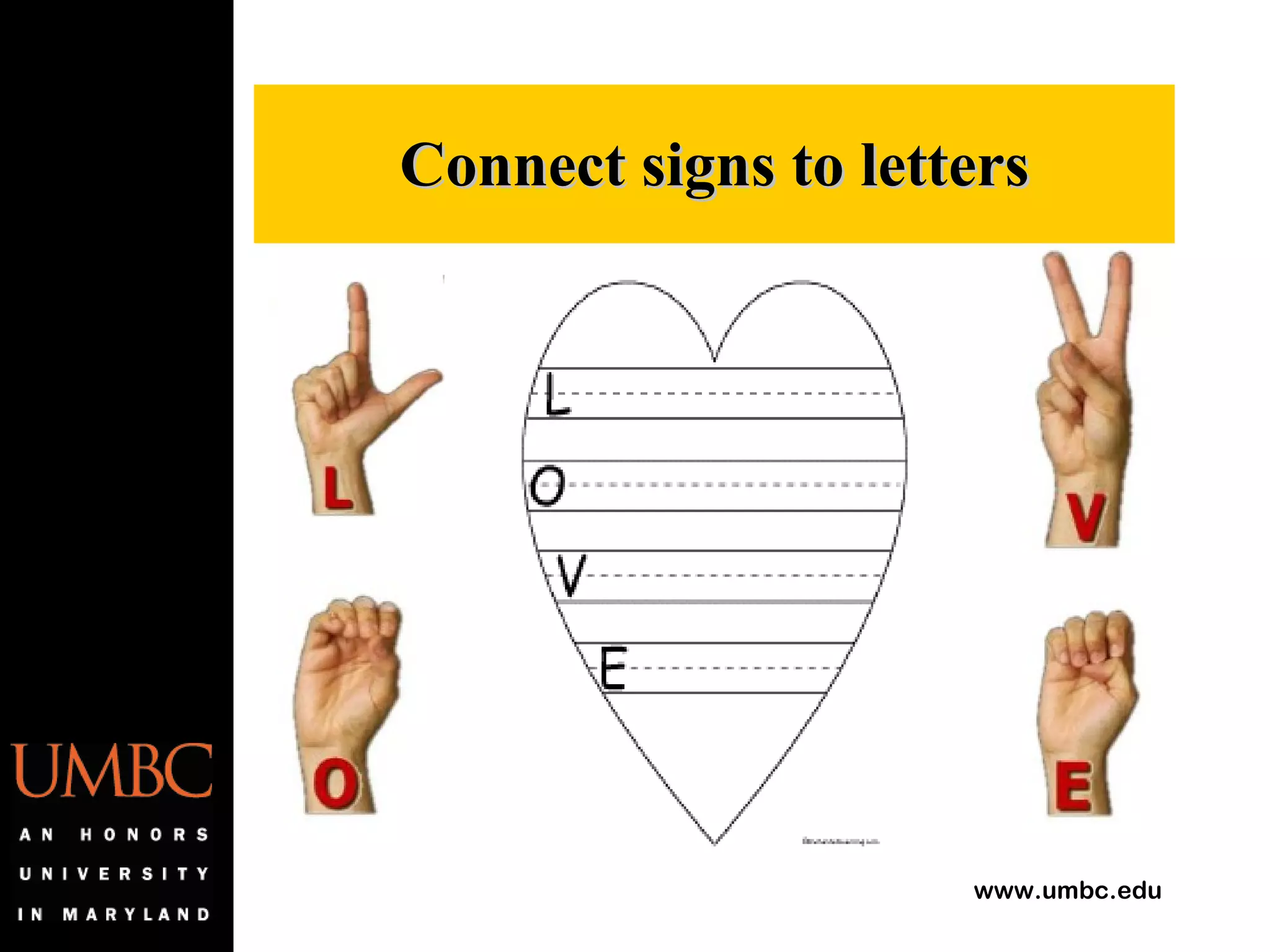 Connect signs to letters 
