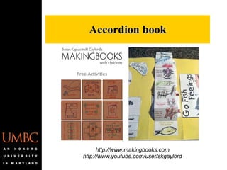 http://www.makingbooks.com http://www.youtube.com/user/skgaylord Accordion book 