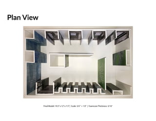 Plan View
Final Model: 19.5”x 12”x 7.5”| Scale: 3/4“ = 1’.0” | Foamcore Thickness: 3/16“
 