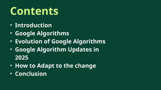 Google Algorithm Updates in 2025 Presentation | PPTX