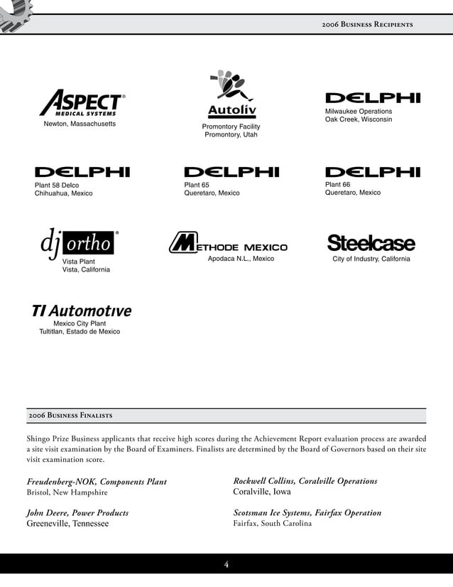 Shingo Prize Business Guidelines Ppt