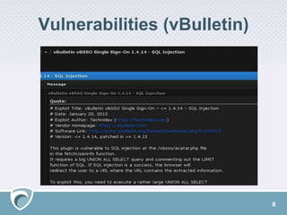 Vulnerabilities (vBulletin)
8
 
