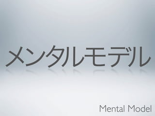 メ ルモデル
 ンタ
   Mental Model
 