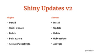 –Jeff Chandler
“I do love how fast shiny updates are. Why are they so fast
compared to the old way of updating? Is it magi...