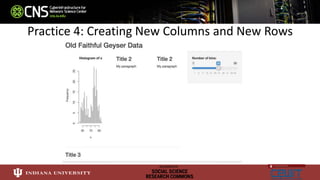 Practice 4: Creating New Columns and New Rows
 