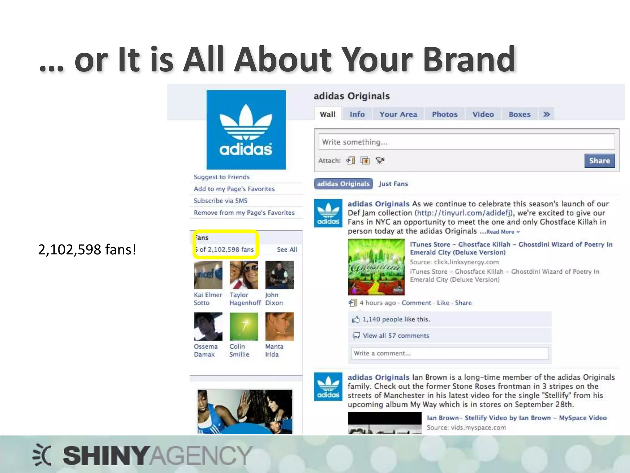 … or It is All About Your Brand2,102,598 fans!