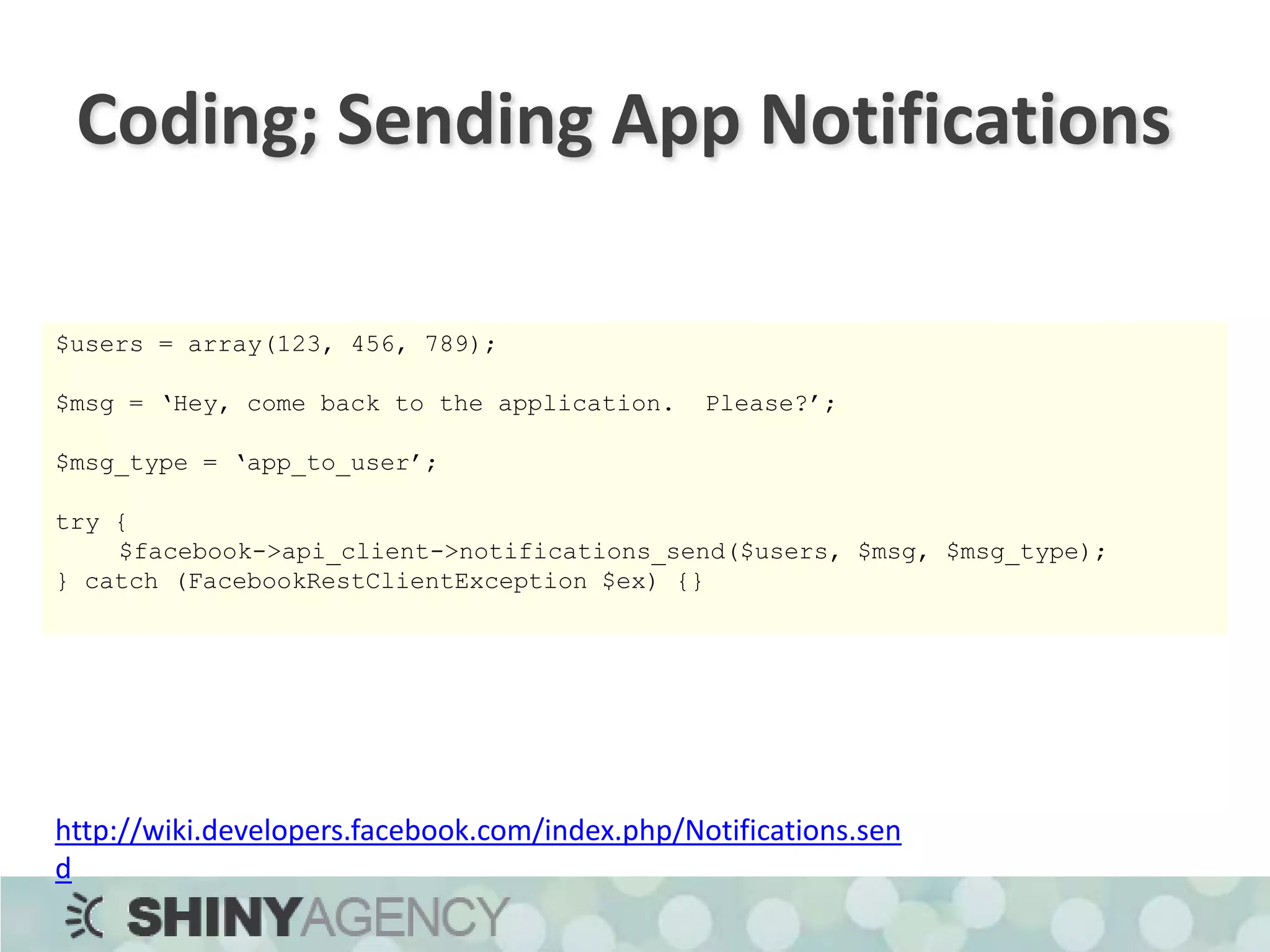 InfrastructureDownload the Facebook API clienthttp://wiki.developers.facebook.com/index.php/Client_LibrariesSetup your hosting server	Facebook does not provider hosting!