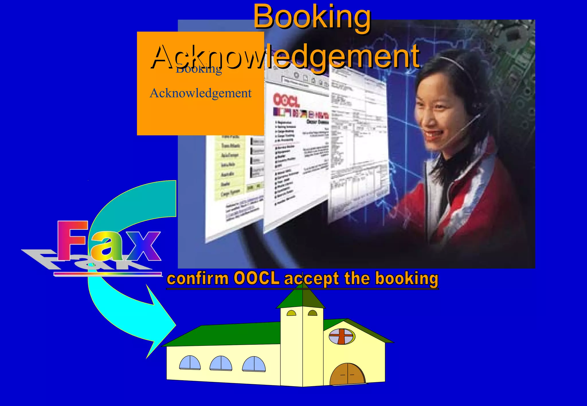 Booking
Acknowledgement
BookingBooking
AcknowledgementAcknowledgement
 