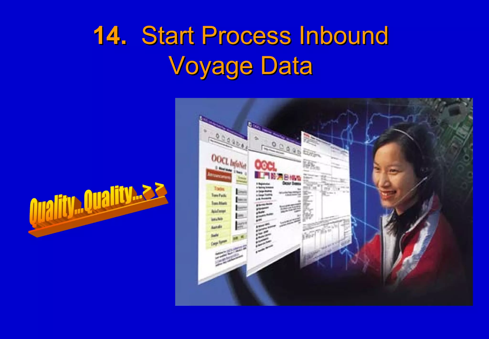 14.14. Start Process InboundStart Process Inbound
Voyage DataVoyage Data
 