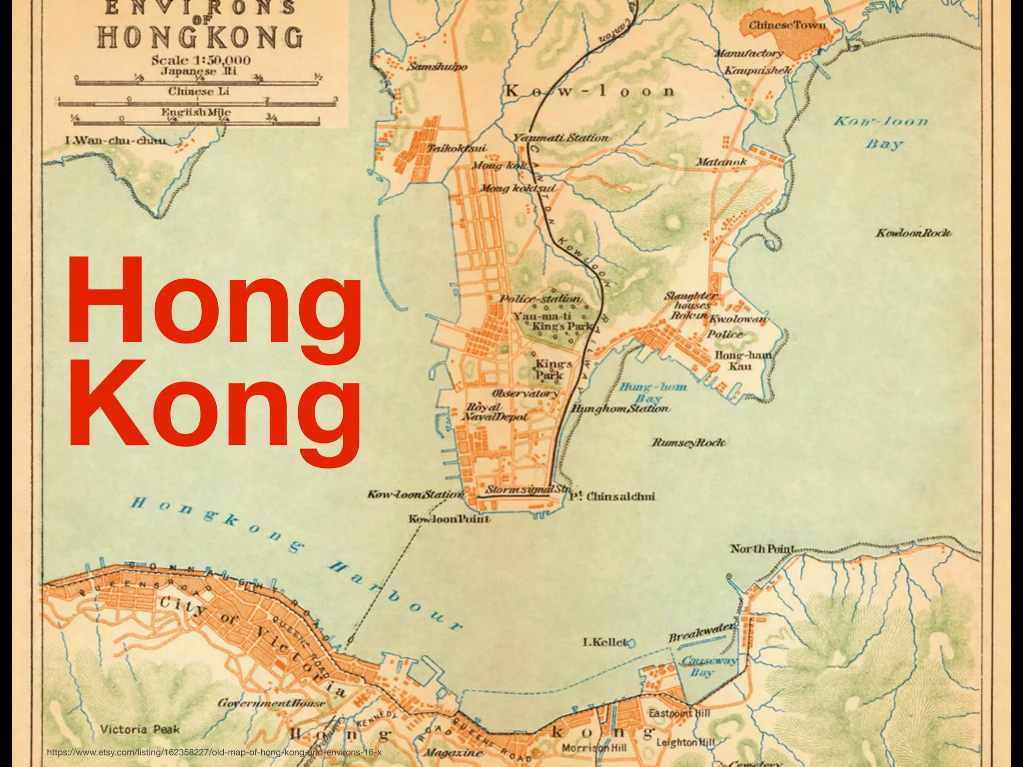 Hong
Kong
https://www.etsy.com/listing/162358227/old-map-of-hong-kong-and-environs-16-x
 