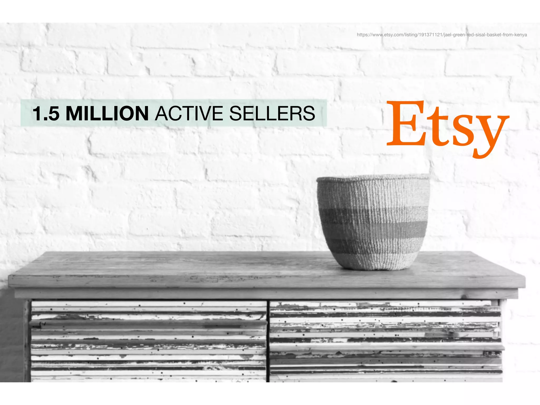 1.5 MILLION ACTIVE SELLERS
https://www.etsy.com/listing/191371121/jael-green-red-sisal-basket-from-kenya
 