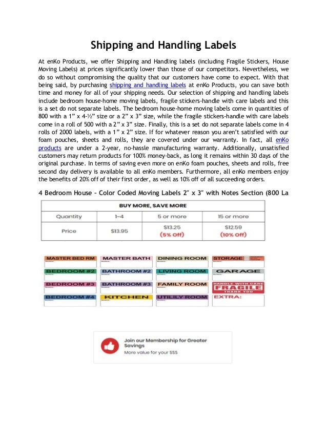 Shipping and handling labels converted