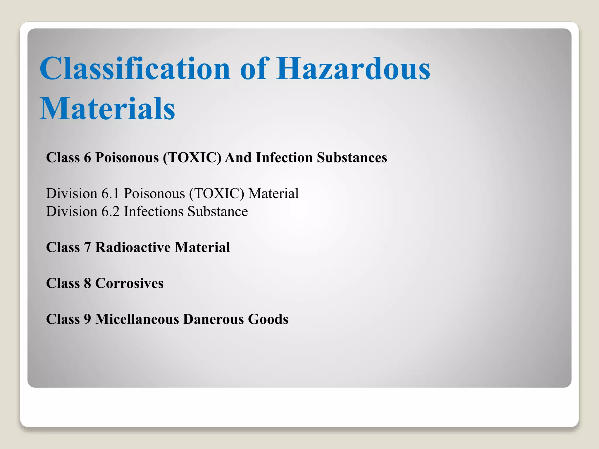 Container Hazard Classification Shipping hazardous materials | PPTX