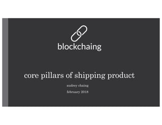 core pillars of shipping product
audrey chaing
february 2018
 
