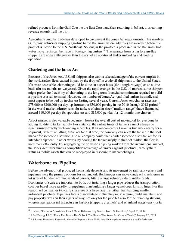Shipping U.S. Crude Oil by Water Vessel Flag Requirements and Safety…