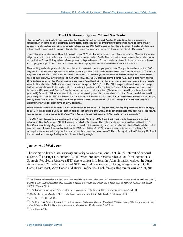 Shipping U.S. Crude Oil by Water Vessel Flag Requirements and Safety…