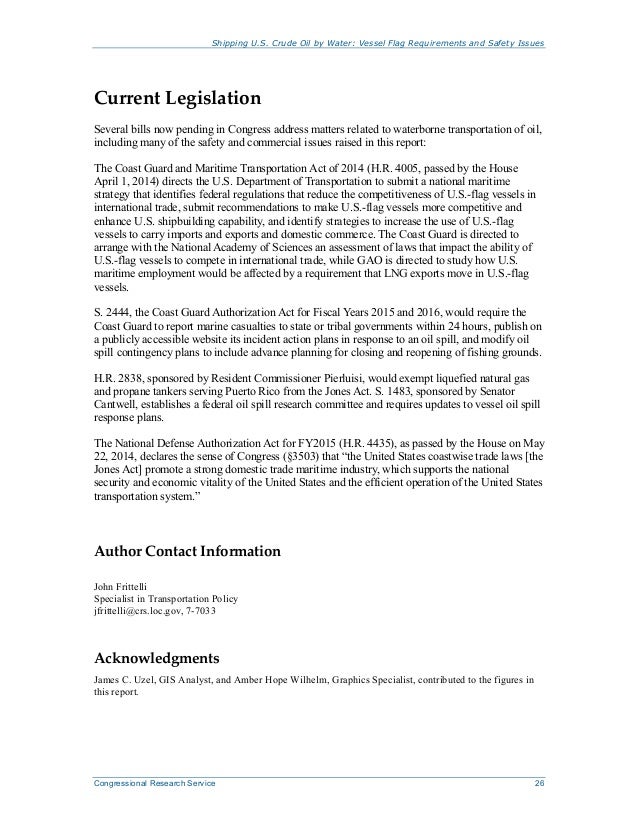 Shipping U.S. Crude Oil by Water Vessel Flag Requirements and Safety…