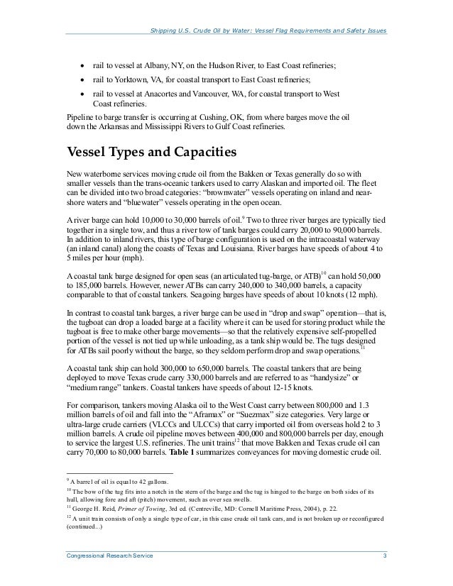Shipping U.S. Crude Oil by Water Vessel Flag Requirements and Safety…