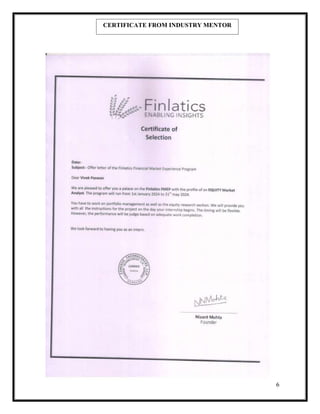 6
CERTIFICATE FROM INDUSTRY MENTOR
 