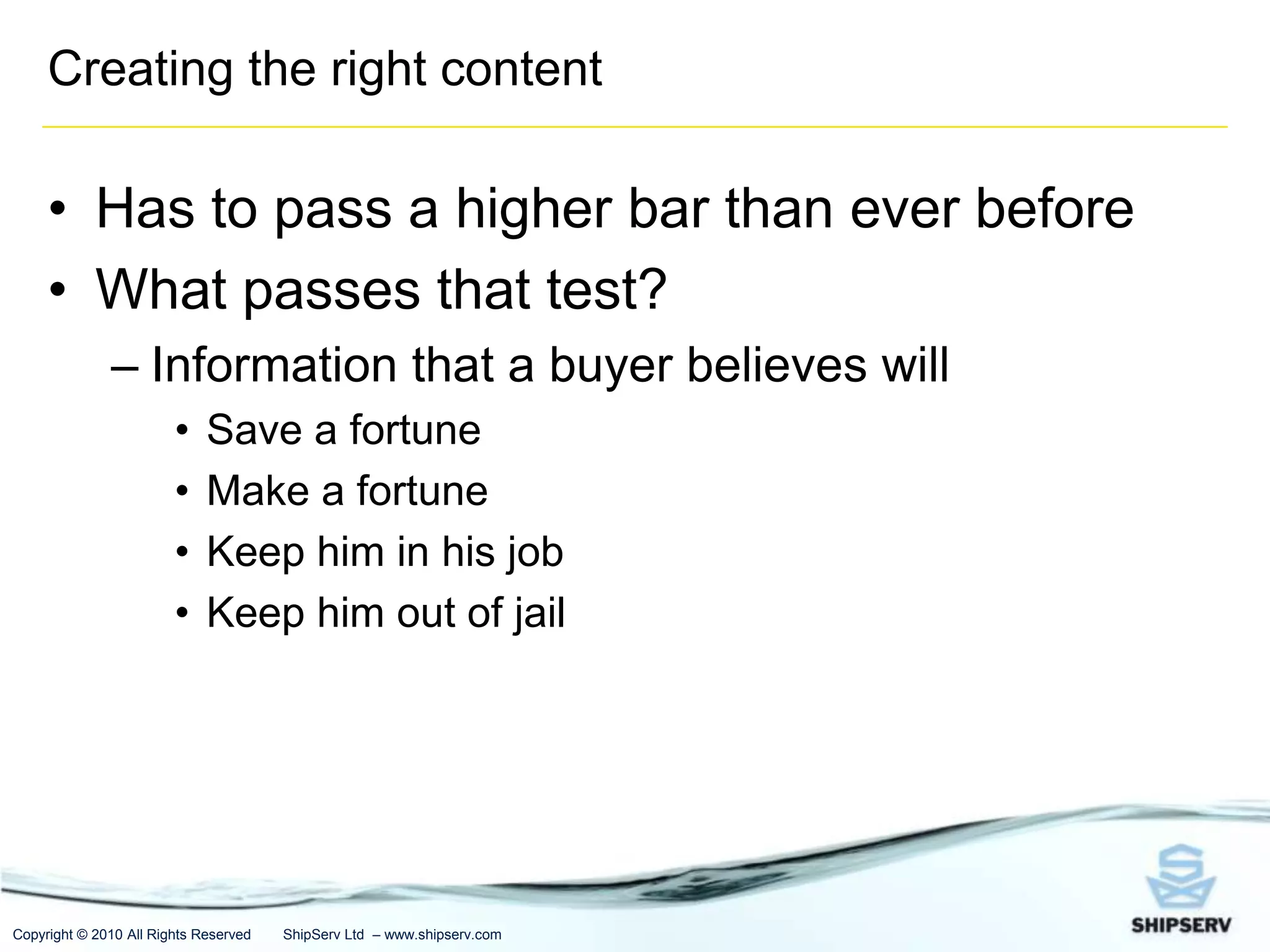 My goalFROMImpersonalShoutSellPersuadeInstructProduct VendorPromoteTOPersonality