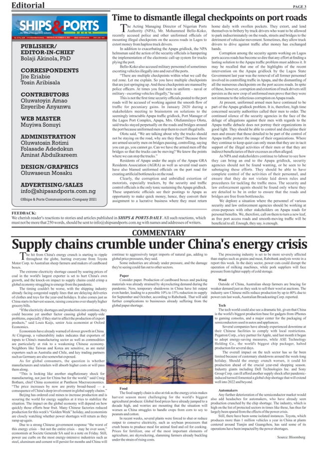 Ships Ports Daily Newspaper PDF Free Download