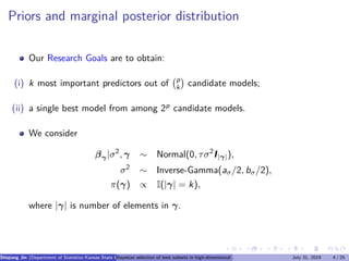 Bayesian selection of best subsets in high-dimensional regression | PDF