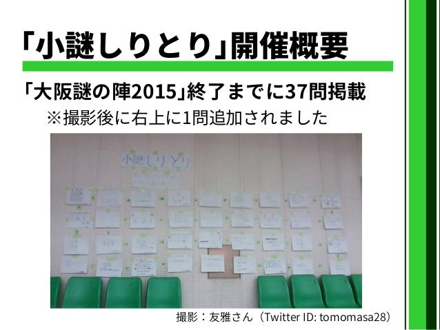 大阪謎の陣15 小謎しりとりまとめスライド 大阪謎の陣15 小謎しりとりまとめスライド
