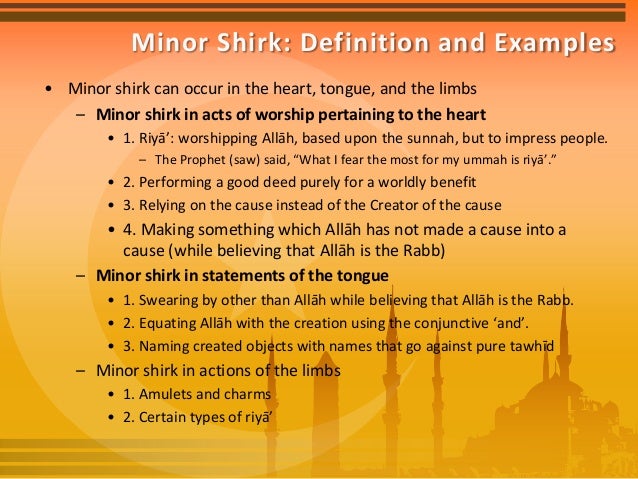 Shir Explained The Difference Between Lesser And Greater Shirk – GIAU