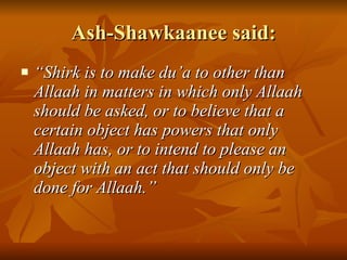 Shirk Objects Shirk for Dummies! | PPT