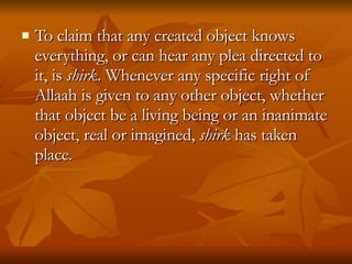 Shirk Objects Shirk for Dummies! | PPT