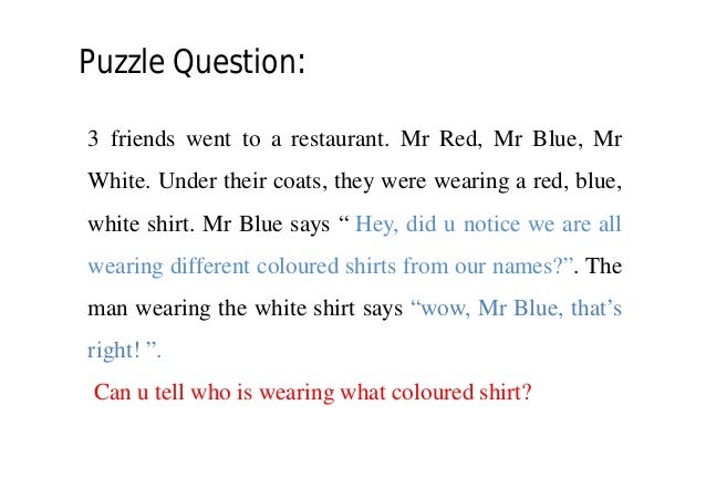24 standard interview puzzles shirt friends puzzle