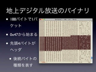 地上デジタル放送のバイナリ