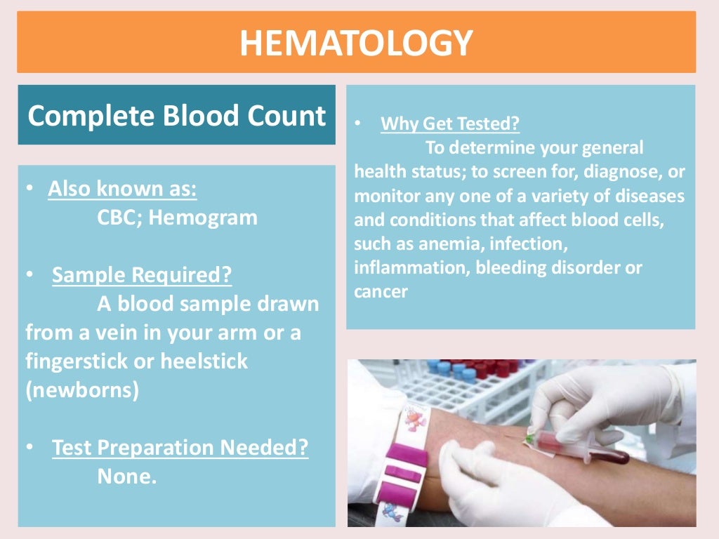 Hematology laboratory tests